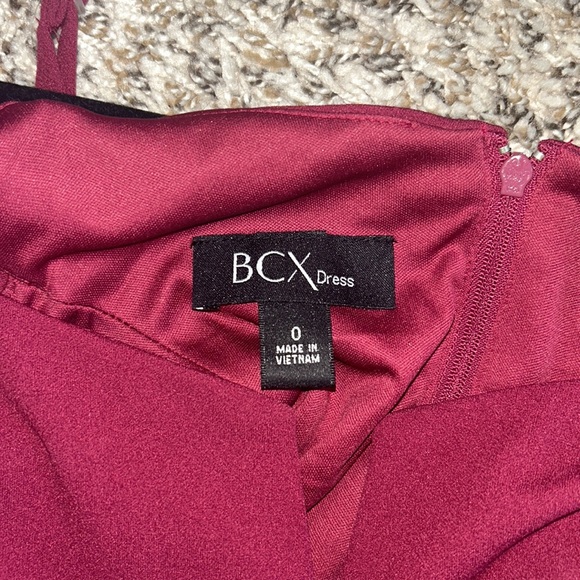 Maroon BCX mini off the shoulder formal dress - Picture 3 of 3